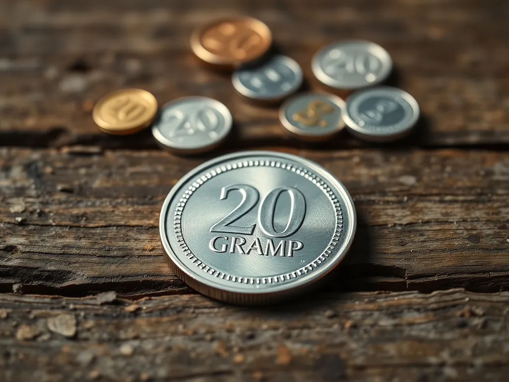 Ile waży moneta 20 gr?
